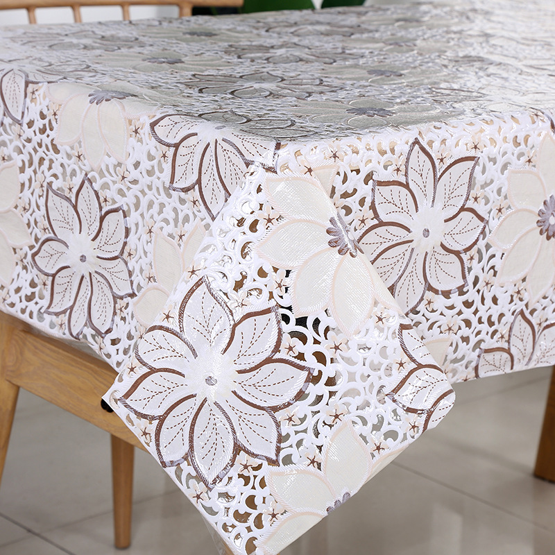 PVC lace waterproof, oil-proof, no-wash table cloth hotel household modern, simple and easy to take care of fashion restaurant table cloth Specification drawing