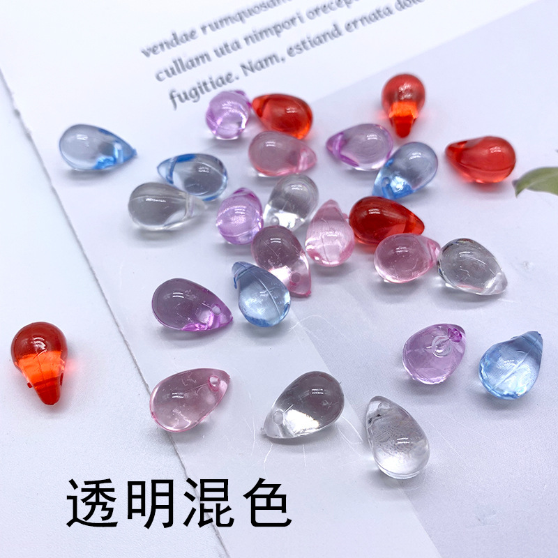 Two diy DIY hair accessories, hairpins and headwear beads with a hanging hole, featuring the same colorful transparent water drop beads as the popular ones undefined