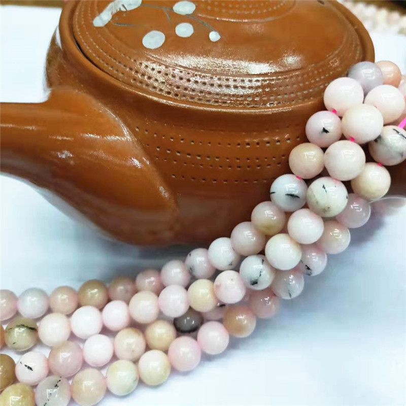 广顺珠宝 天然粉澳宝散珠批发 DIY粉红色蛋白石饰品配珠厂家直销