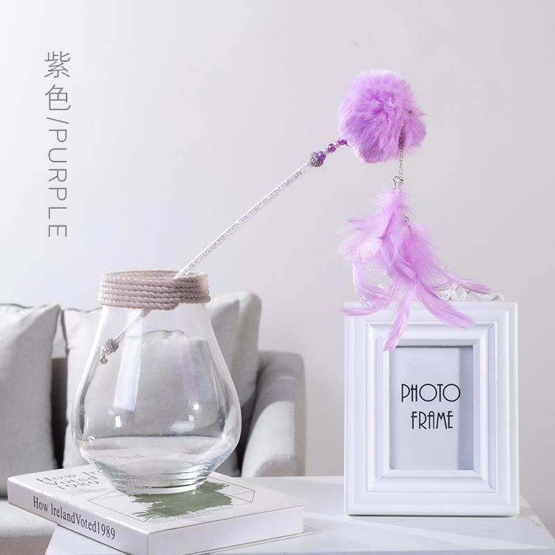 The new handmade plush ball bell Fairy cat ticker stick can be detachable a dual-purpose cat ticker and a hair replacement undefined
