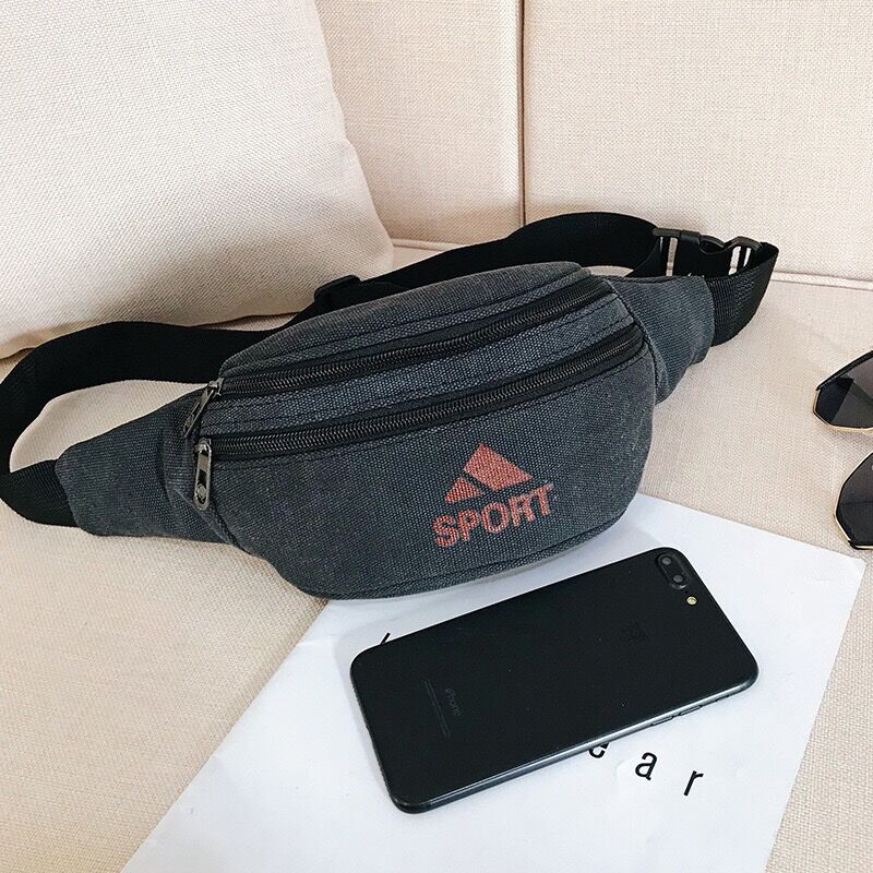Manufacturers Wholesale Multi-Functional Outdoor Sports Close-Fitting Men's And Women's Canvas Fanny Pack Running Cycling Wear-Resistant Purse Specification drawing