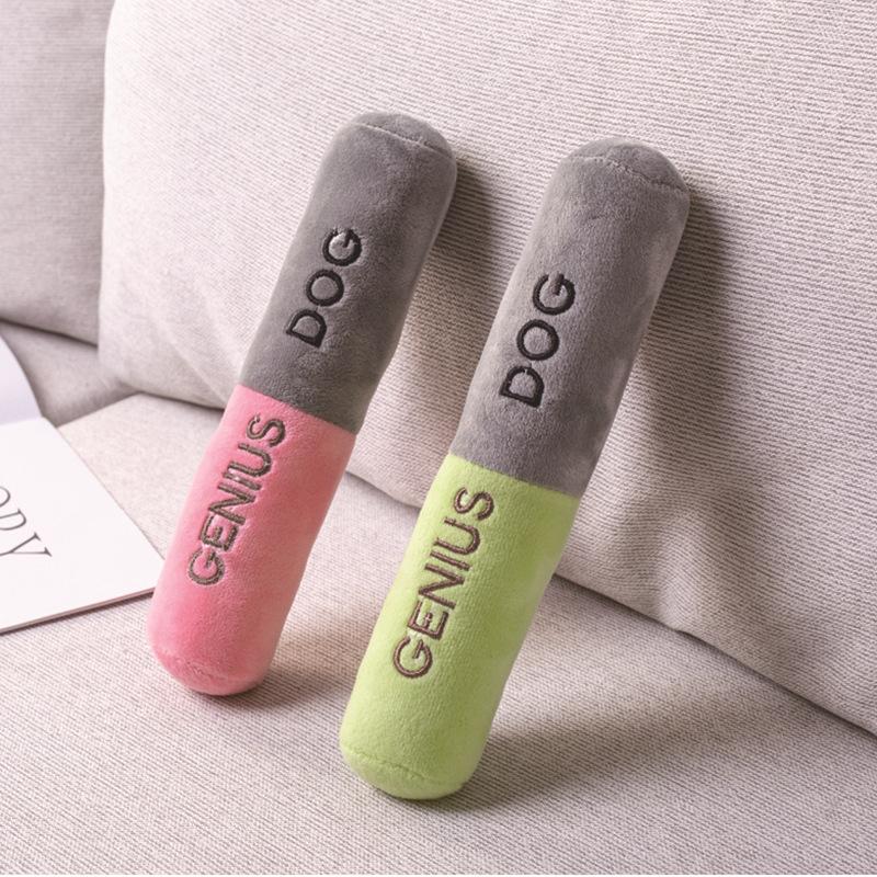Pet products Pet products 2021 Fengpei new dog molar stick sound bite resistant pet toy two-color plush sound dog toy details Picture