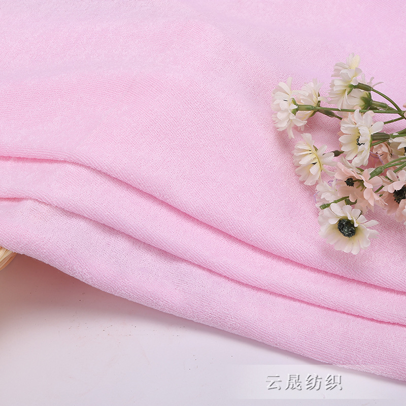 Weft knitted full polyester fine fiber polyester towel fabric plain knitted fabric daily necessities multi-color custom towel fabric Specification image
