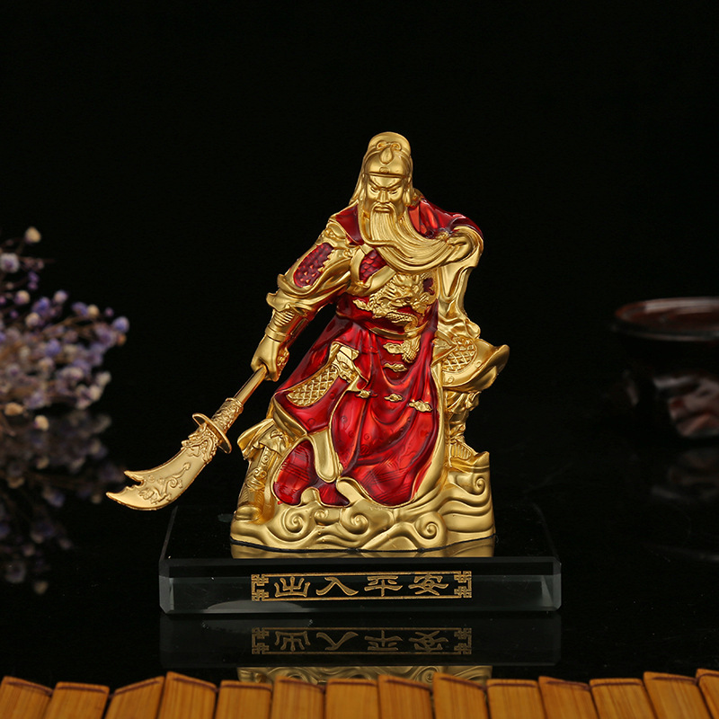 Car accessories with base color war god Guan Gong and base alloy ornaments, car Guan Er Ye accessories Specification image