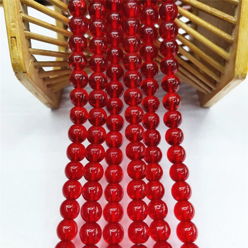 Wholesale of special crystal jewelry, large red crystal glass loose beads, DIY round bead jewelry, bead matching factory direct sales undefined
