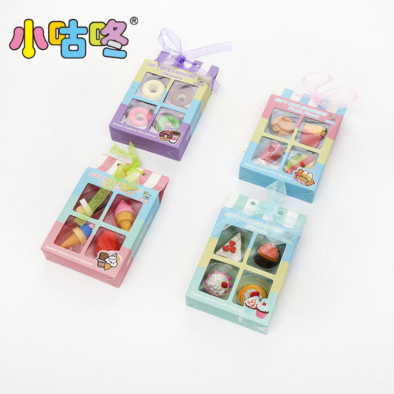 Small Gudoon 4 color eraser TPR wholesale Korean version of cottage gift box eraser Stationery school supplies Eraser Sassafras thumbnail