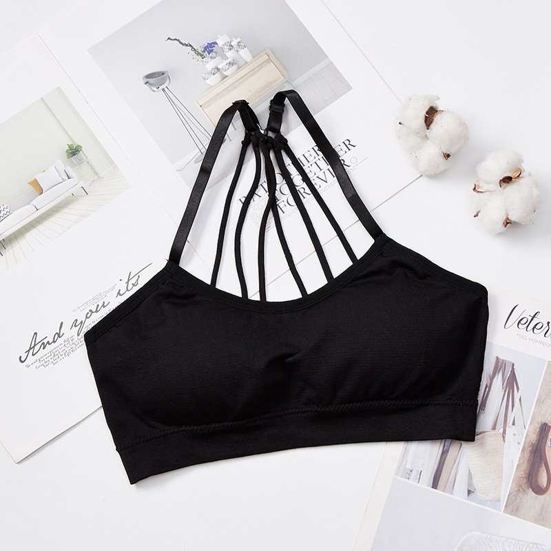 Versatile parachute beauty back wrap, seamless halter top, detachable chest pad, women's underwear, anti-glare wrap undefined