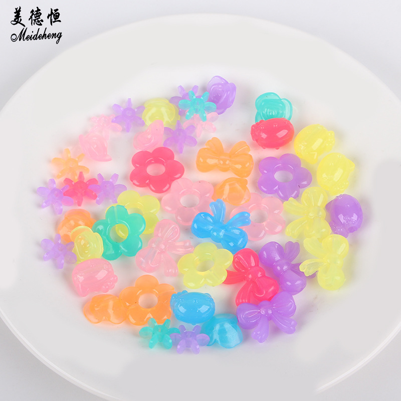 Simple and versatile hair accessories and hair strings, acrylic five types of jelly beads, diy handcrafted loose bead materials Specification image
