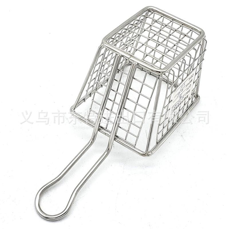 Factory direct sales of stainless steel frying baskets and sieves, French fries frying baskets, deep-frying baskets, filters and sieves, snack and pastry baskets and frames Item Picture