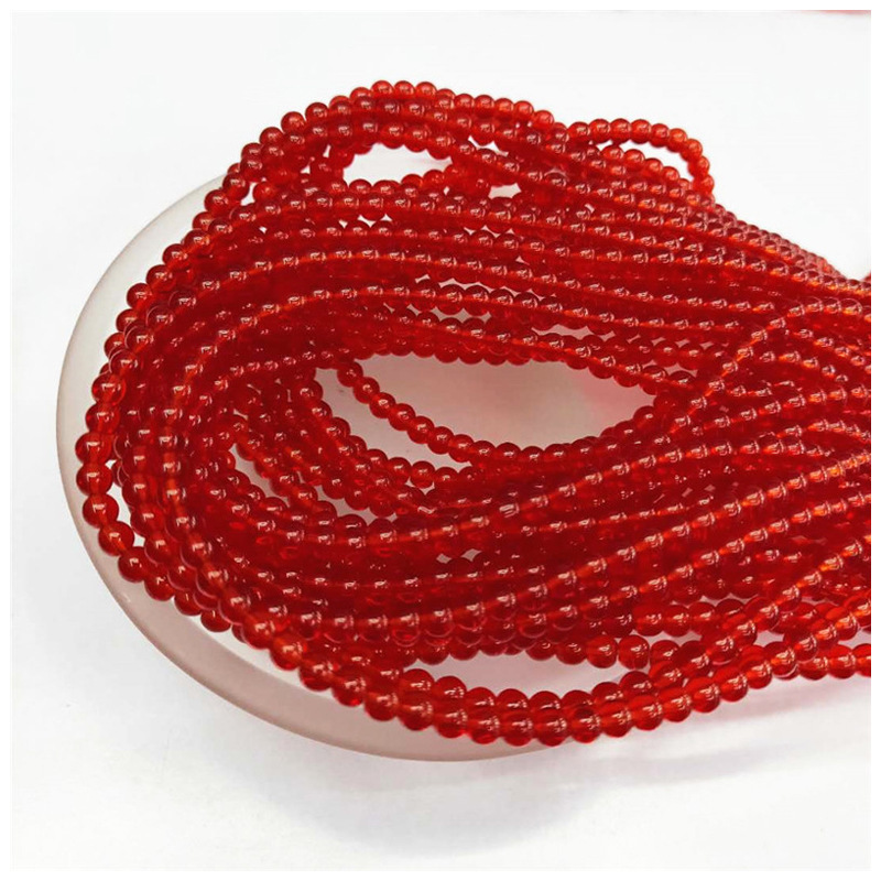 Wholesale of special crystal jewelry, large red crystal glass loose beads, DIY round bead jewelry, bead matching factory direct sales Item Picture