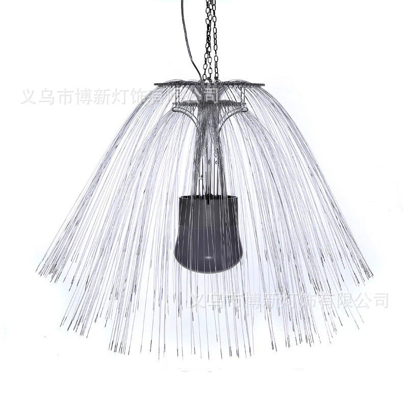 Cross-border supply LED optical fiber jellyfish light, double-layer seven-color gradient outdoor tree hanging decorative shaped light, Internet celebrity ins50cm220v round plug Item Picture