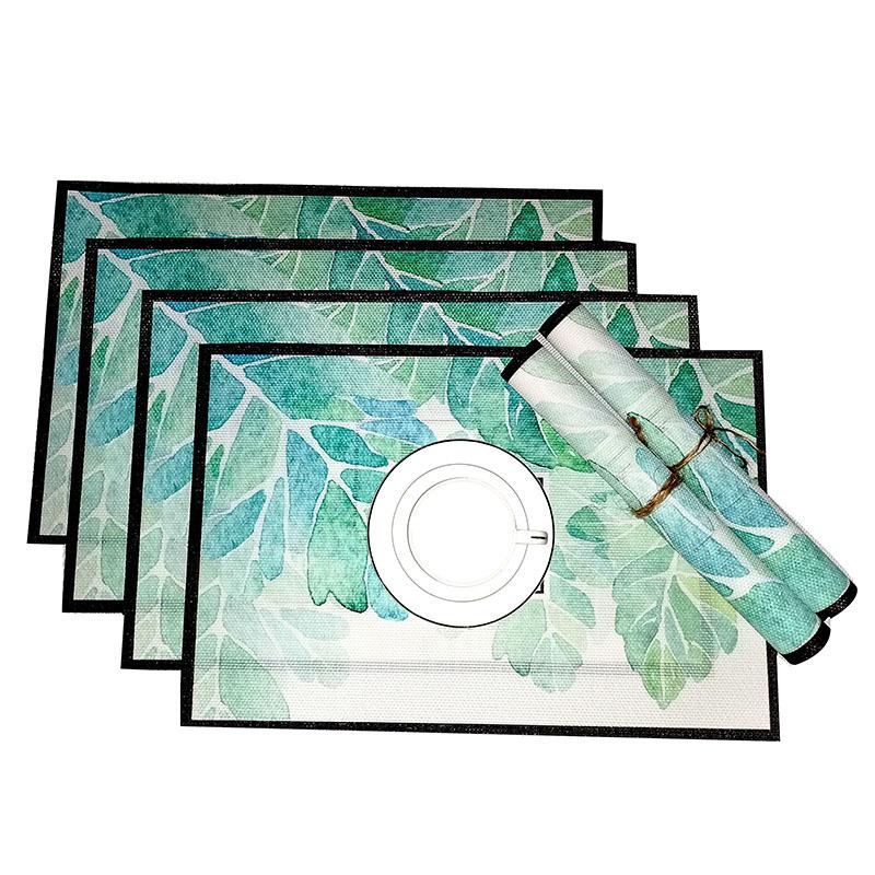 热带森林印花餐垫北欧树叶餐桌垫棉麻防水西餐餐垫厂家直销定制细节图