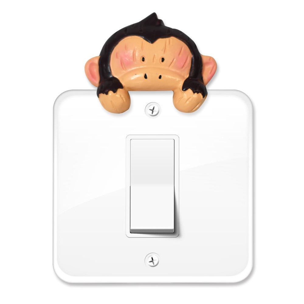 10-yuan wholesale of street stall goods, three-dimensional small animal switch stickers, cartoon creative wall stickers, bedroom wall socket decoration covers Specification image