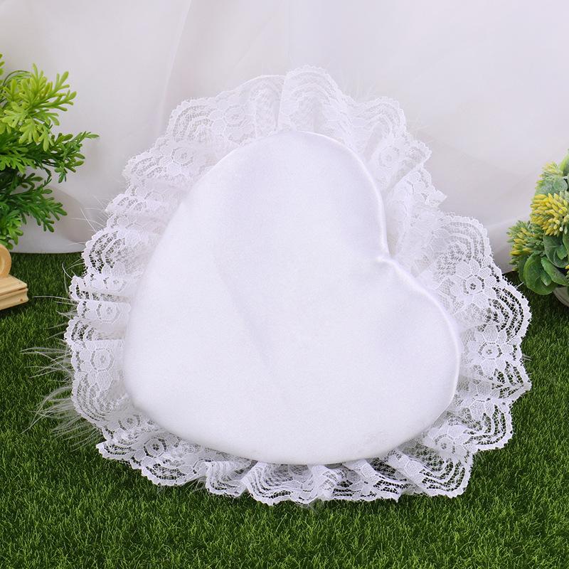 Wedding products, wedding products, wedding products, wedding products, wedding products, direct supply from wedding product manufacturers, new white wedding ring pillows, heart-shaped lace trim rings for brides and grooms, wedding supplies Specification image