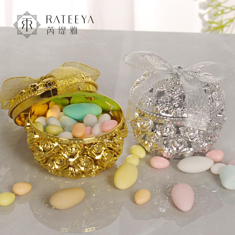 Factory direct supply of hollowed-out gold-plated candy boxes, aromatherapy boxes, jewelry storage boxes, wedding candy boxes, wedding supplies wholesale