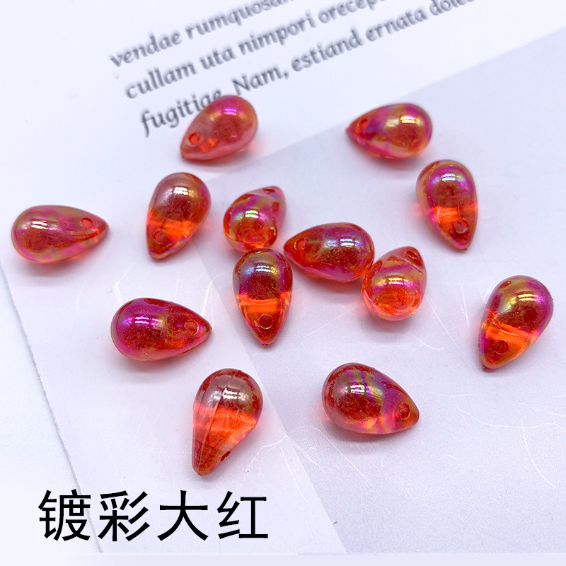 Two diy DIY hair accessories, hairpins and headwear beads with a hanging hole, featuring the same colorful transparent water drop beads as the popular ones undefined