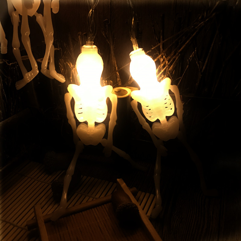 LED Halloween lights String Skeleton lights Decorate the bar festival scenery Light string outdoor waterproof patio lights