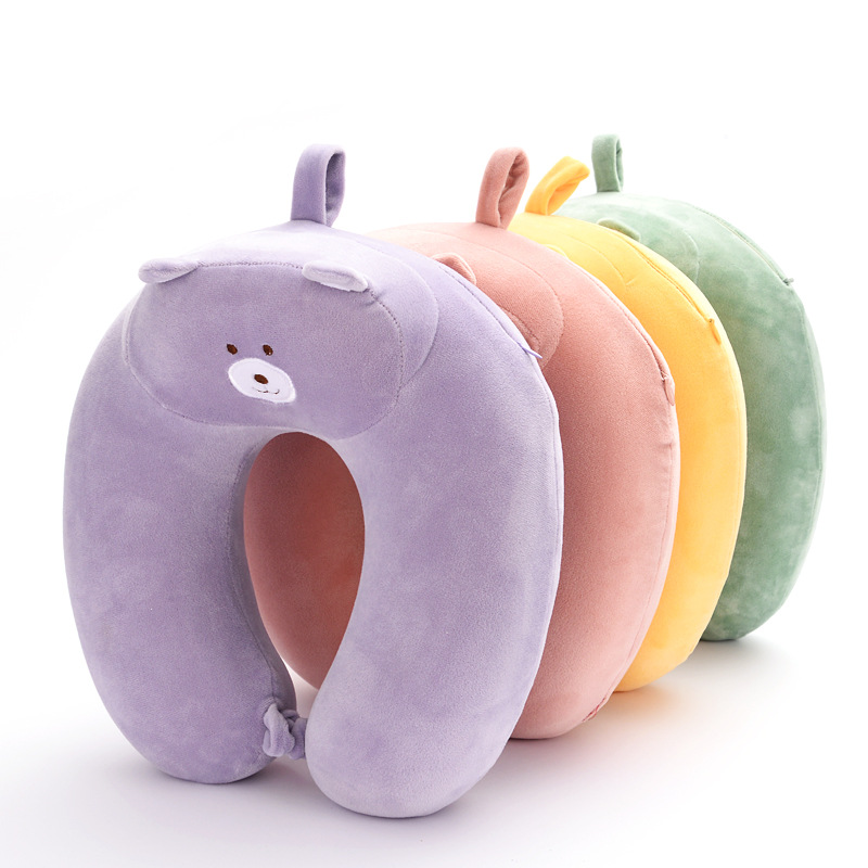 Custom Cartoon Bear U-Shaped Pillow Memory Cotton Comfortable Nap Pillow Slow Rebound Neck Support Travel Portable Neck Pillow Manufacturers Specification drawing