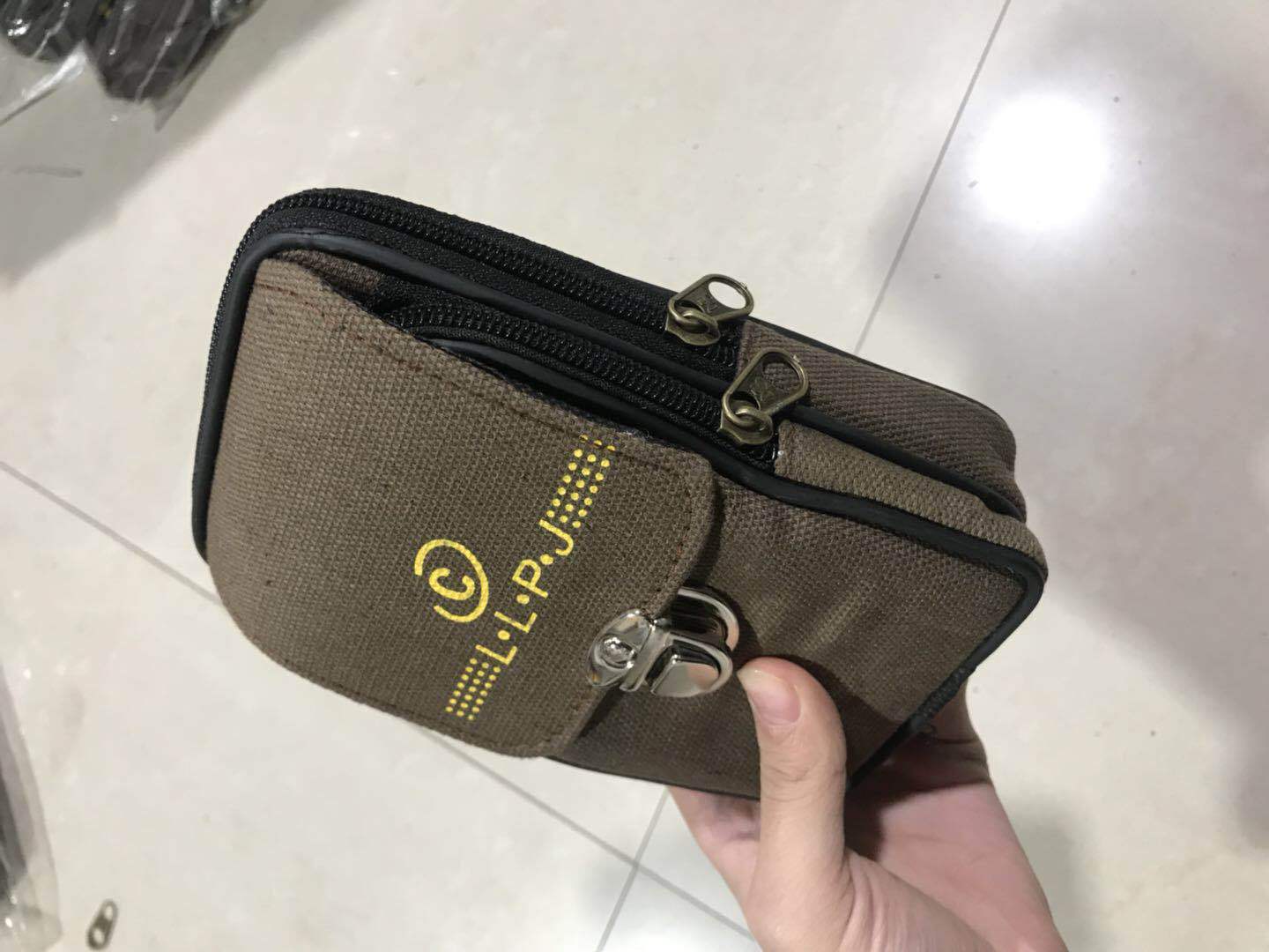 Multi-Function Interlock Horizontal Leisure Hanging Bag Men's Mobile Phone Bag Wear Belt Belt Belt Canvas Wear-Resistant Manufacturers Wholesale undefined