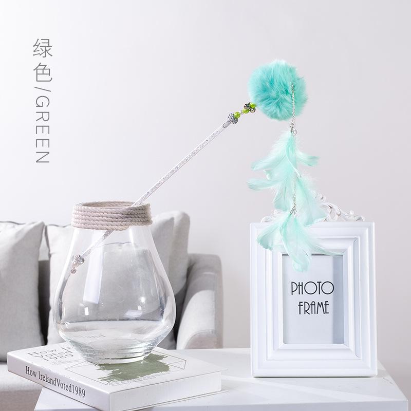 The new handmade plush ball bell Fairy cat ticker stick can be detachable a dual-purpose cat ticker and a hair replacement undefined