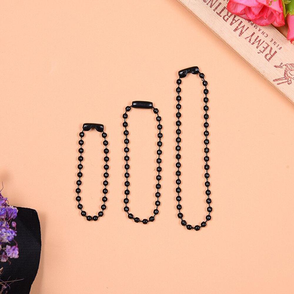 New Fashion Round Bead Tag Chain Color Jewelry Chain Gold And Silver Black And White Key Chain Clothing Round Bead Chain undefined