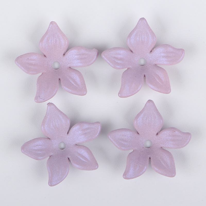 Factory direct sales of acrylic mid-hole frosted five-petal flower handcrafted headwear, bride headwear, ancient-style hairpin accessories undefined
