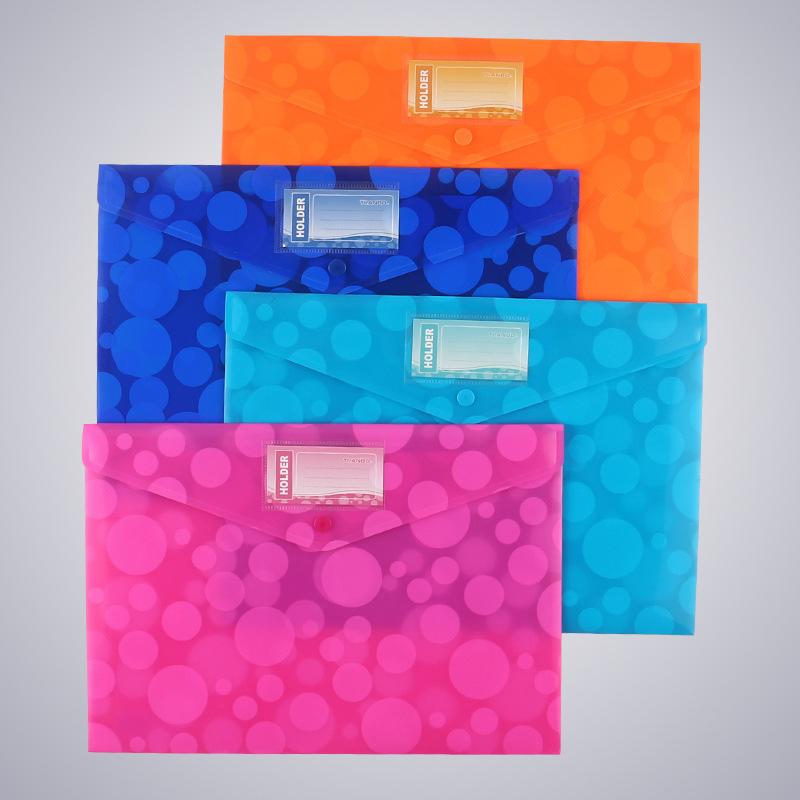 Original manufacturer silk-screen printed file bags with dot patterns, A4 file bags, snap file bags, archive bags, stationery custom printing details Picture