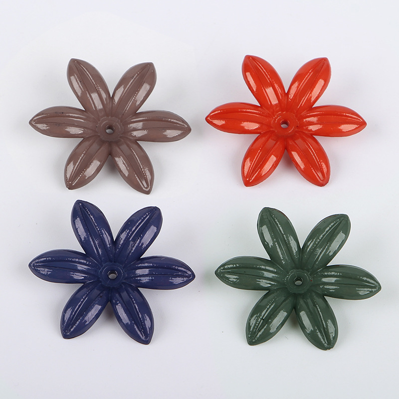 Autumn and winter color mid-hole five-petal spray-painted flower diy factory direct sales hair accessories, hairpins, ancient ornaments, versatile accessories, flower petals wholesale undefined