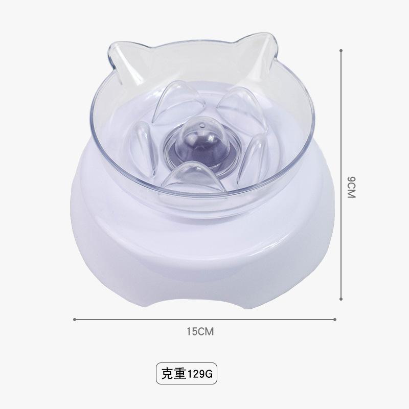 Pet products Pet products New pet products Transparent plastic eating and drinking cat bowl feeder anti-choking cat double bowl a hair replacement Application Scenario