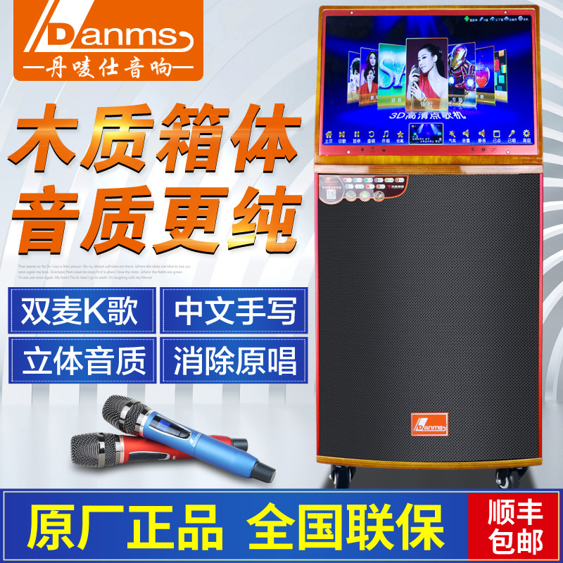 丹唛仕户外音响广场舞带显示屏K歌家庭网络移动KTV点歌机音箱