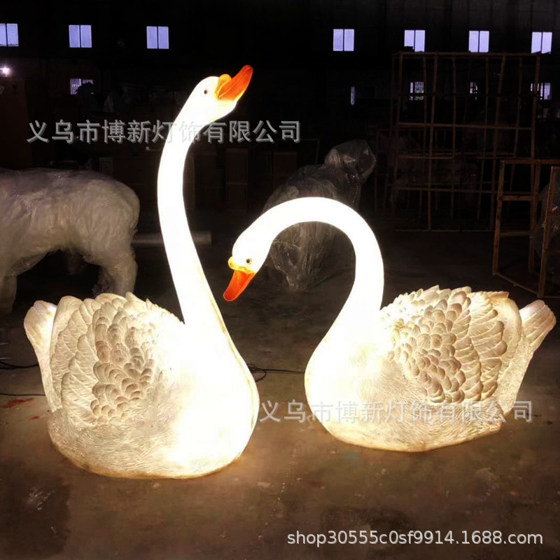 Cross-border supply LED swan outdoor waterproof creative animal-shaped lights Landscape courtyard park ornaments Specification image