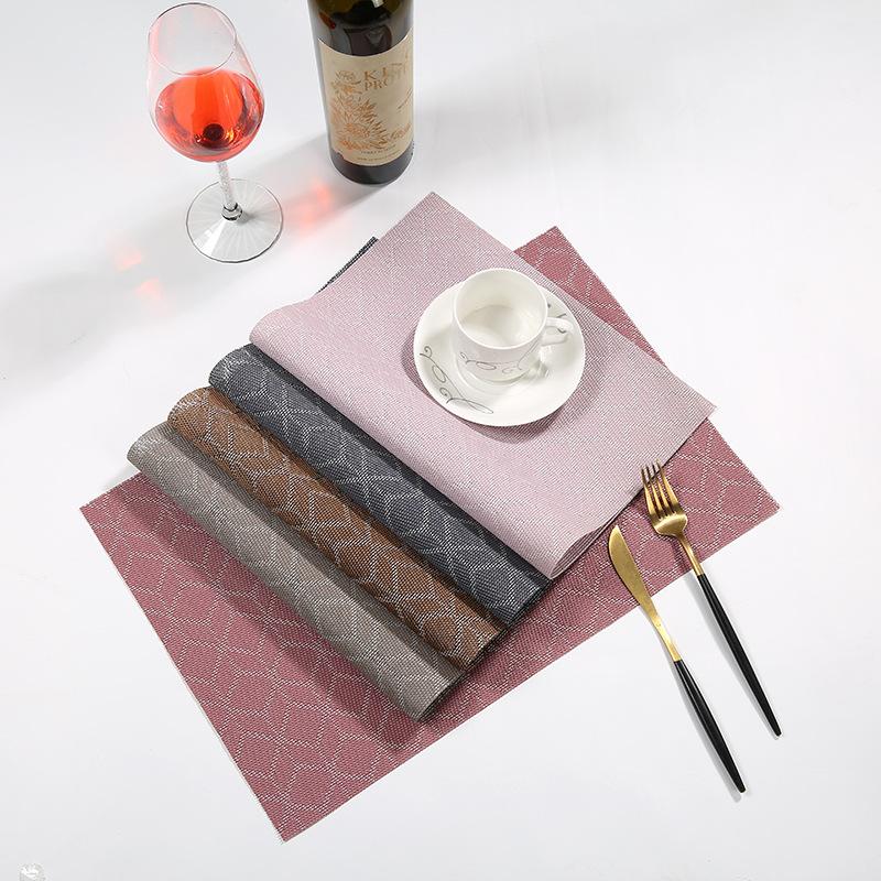 厂家直销特斯林西餐垫 酒店防滑隔热餐桌垫欧式方形PVC西餐垫批发图