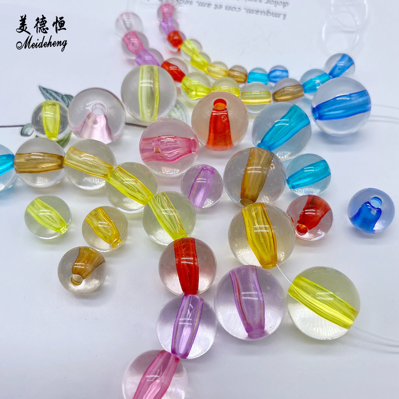 Beaded material through-hole core bead jewelry, hair rope necklace, acrylic round bead diy simple and easy accessory