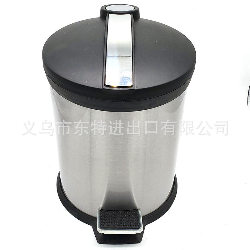 Factory direct sales of stainless steel trash cans, indoor paper baskets, foot-operated trash cans, frosted 430 classified trash cans details Picture