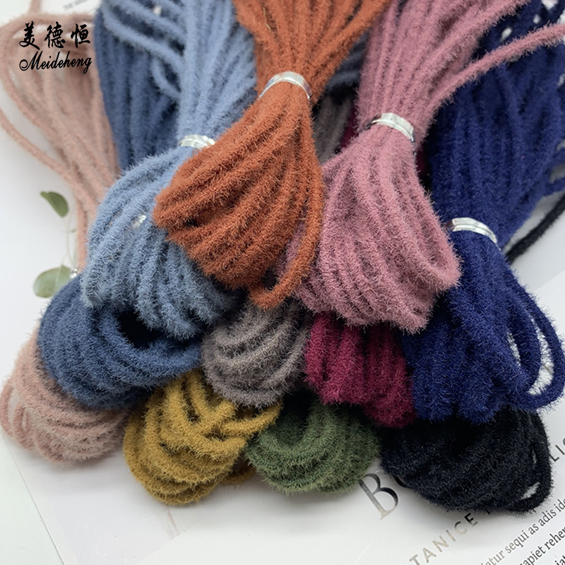 Factory direct sales of hair accessories, hair strings, plush high-elasticity rubber bands, diy fresh color headwear, rubber bands, versatile