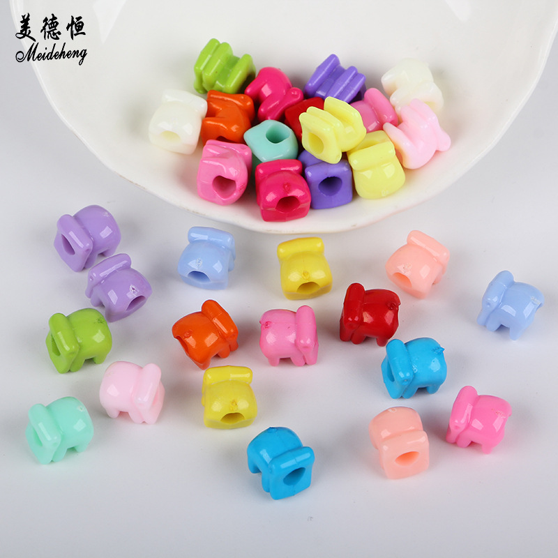 亚克力通孔小象儿童简约发饰配件 diy网红特色饰品珠串珠材料批发
