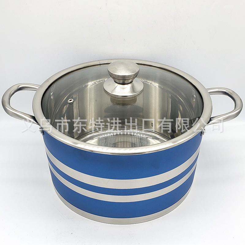Factory direct sales of stainless steel soup POTS, color frosted right-angle POTS, 28-32 large capacity soup POTS, gift sets of soup POTS Application Scenario