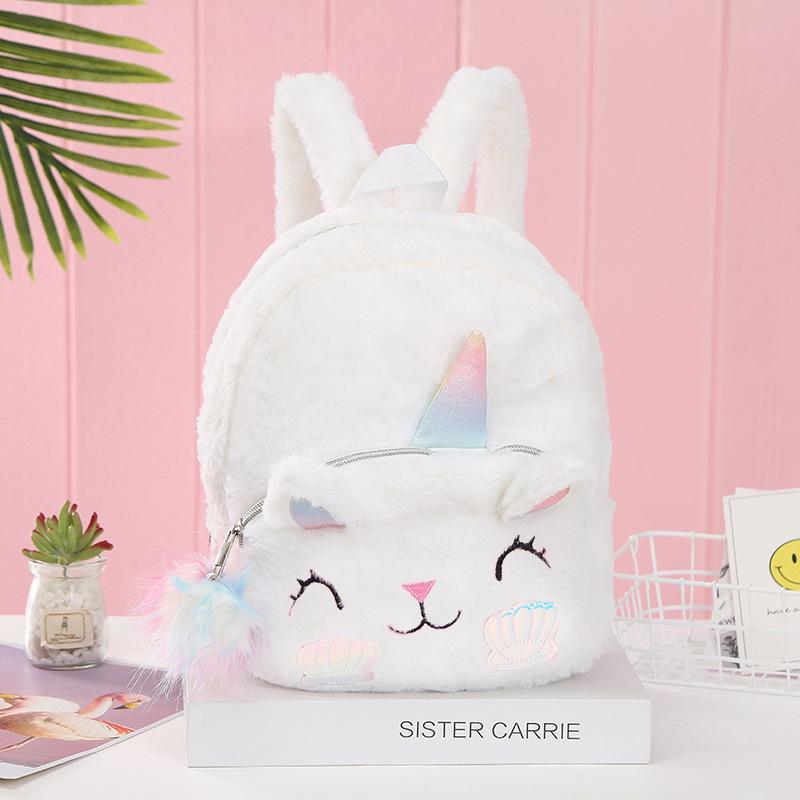 The new plush backpack, Unicorn backpack, is a cute cartoon children's schoolbag for kindergartens undefined