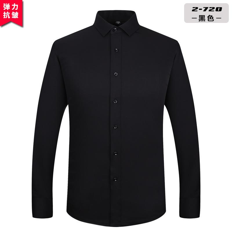Men's no-iron, anti-wrinkle and elastic shirt, solid color shirt, new men's long-sleeved, trendy business one-piece consignment Application Scenario