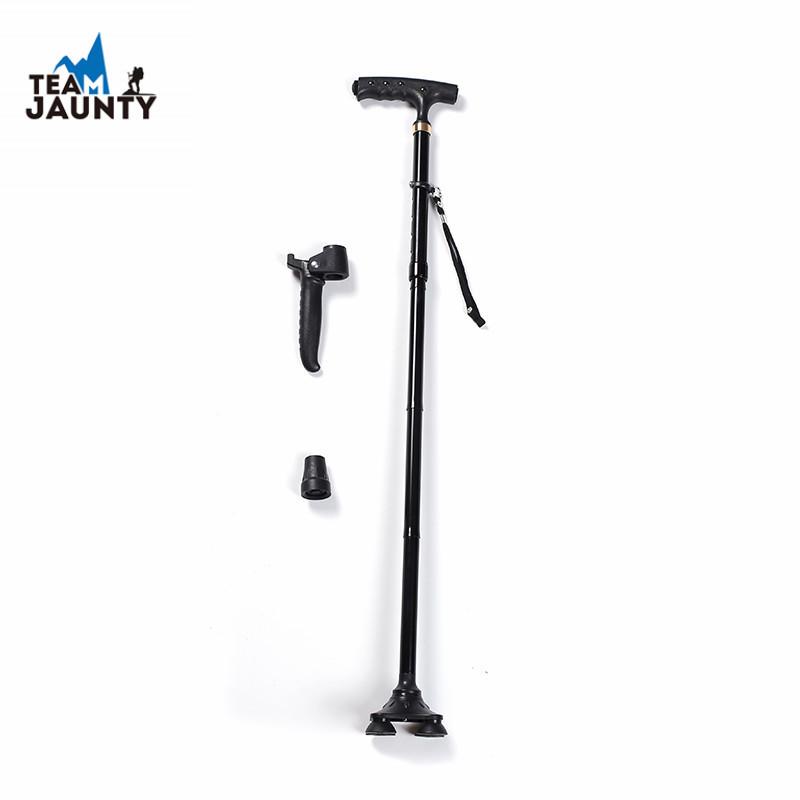 跨境热销老人专用手杖带扶手磁石拐杖副扶手四角防滑底座套装拐杖