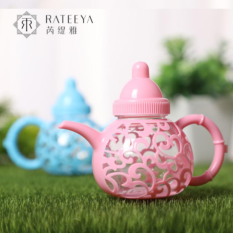 婚庆产品婚庆产品婚庆产品婚庆产品婚庆产品婚庆产品厂家直供透明喜糖盒婚礼儿童满月酒创意茶壶形状糖果盒结婚用品