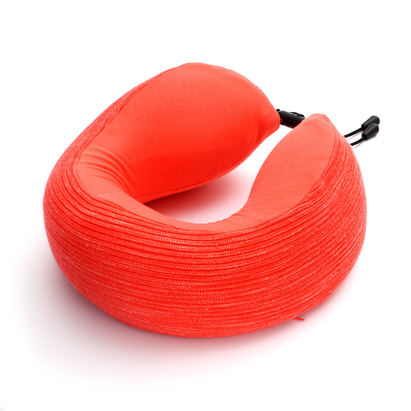 U-Shaped Pillow Processing Custom Manufacturers New Slow Rebound Striped Memory Cotton Neck Pillow Travel Fashion Pillow Application Scenario