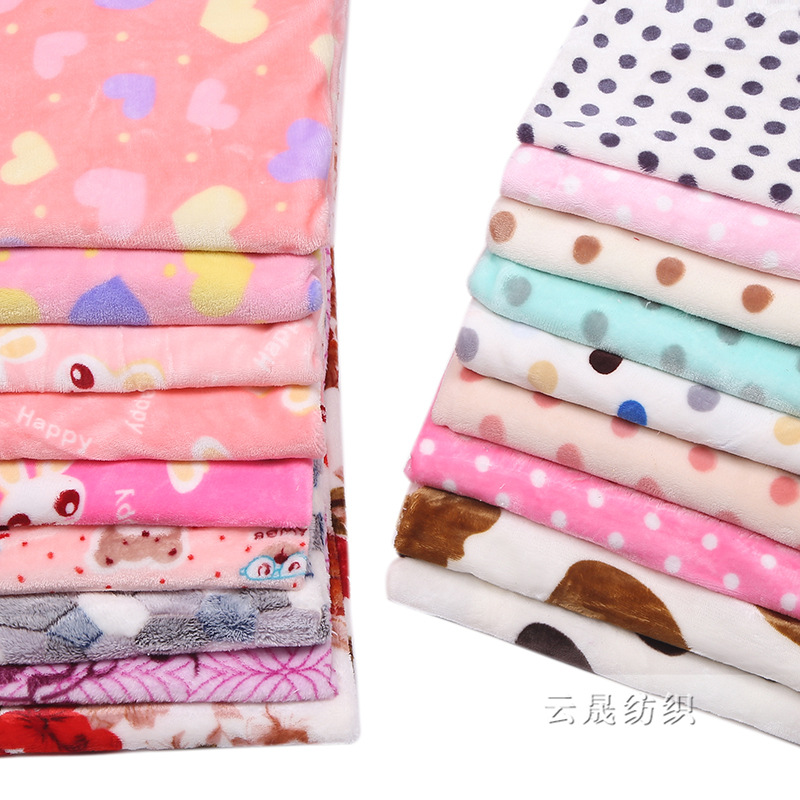 Custom-made flannel printed fabric, single and double-sided soft absorbent knitted fleece, 3D stereoscopic plush fabric