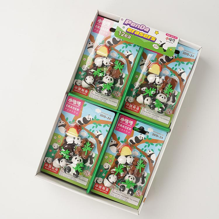 Red Panda Set Creative stationery Cartoon Eraser Cute 3010-24 Panda eraser thumbnail