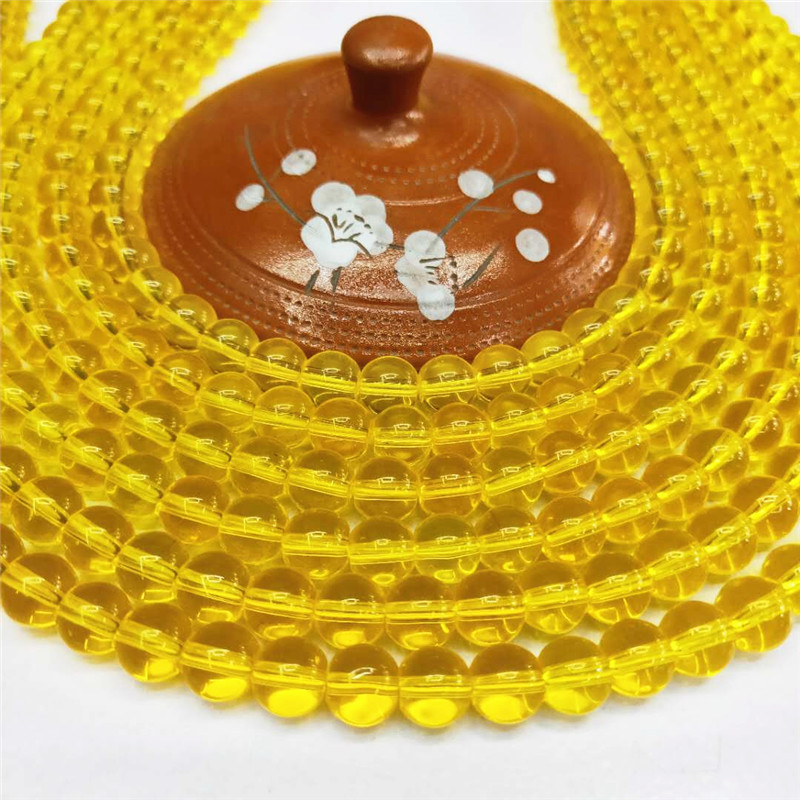 Wholesale of special crystal jewelry, golden crystal glass loose beads, DIY round bead jewelry, bead matching factory direct sales Specification image