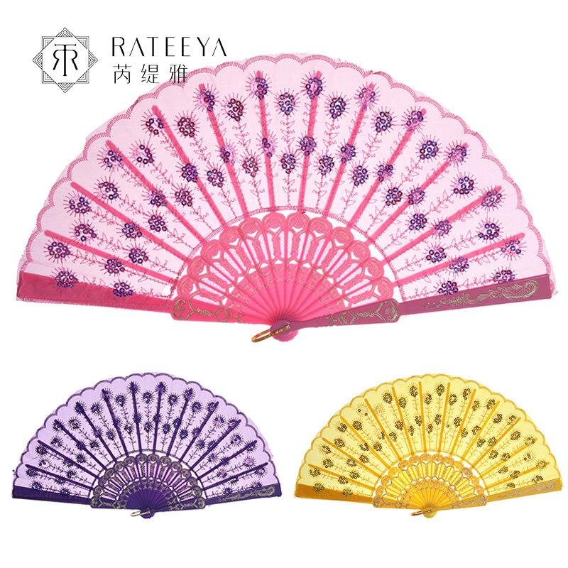Factory direct supply of ancient-style fans, Chinese-style stage performance folding fans, photography prop fans, home decoration fans