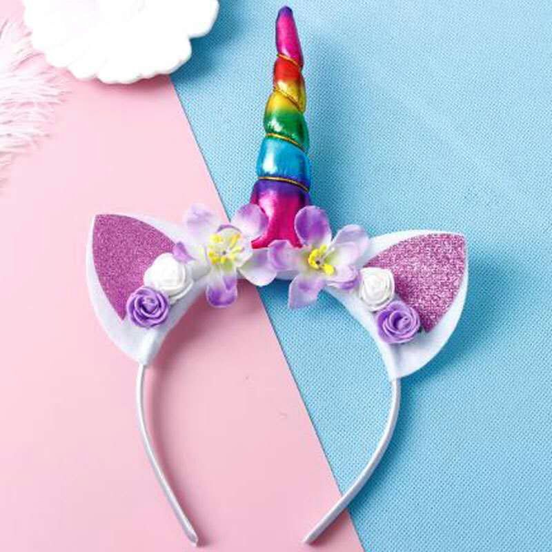 Factory direct supply of cross-border unicorn headbands, children's cartoon headbands, Halloween princess birthday party headwear wholesale undefined