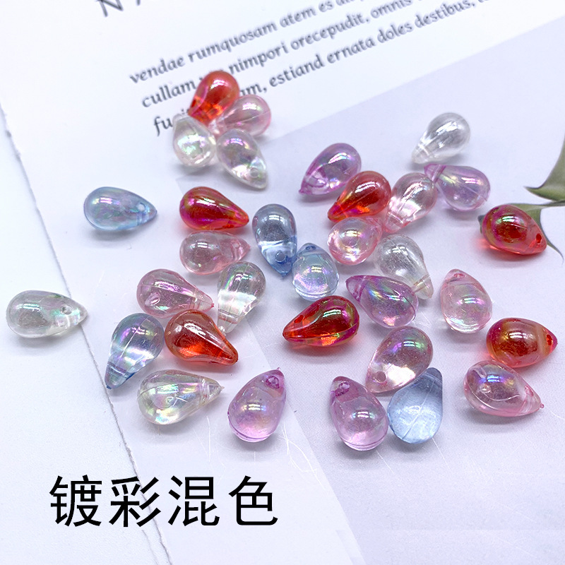 Two diy DIY hair accessories, hairpins and headwear beads with a hanging hole, featuring the same colorful transparent water drop beads as the popular ones undefined