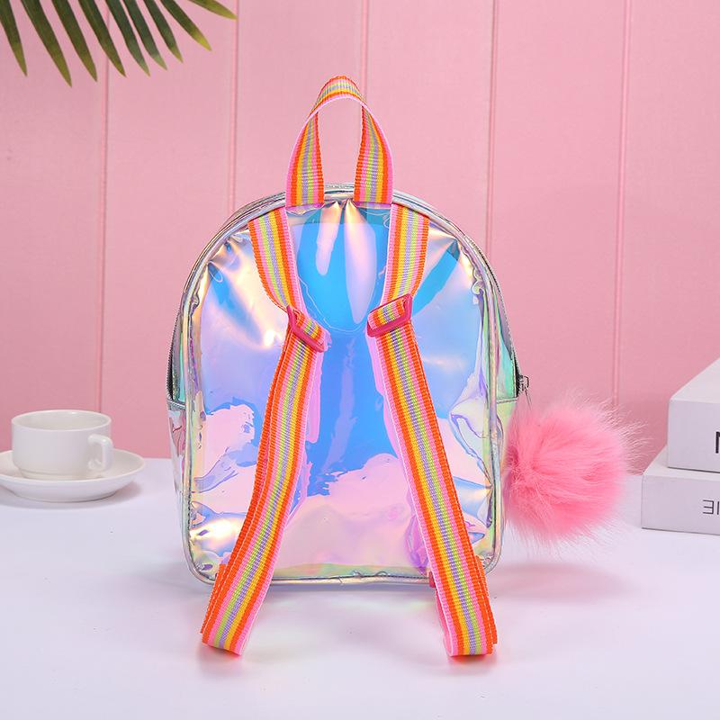 unicorn tendencia candy fantasmagórico color transparente para mujeres de gran capacidad lindo niños impermeable PVC doble hombro mochila escolar Specification image