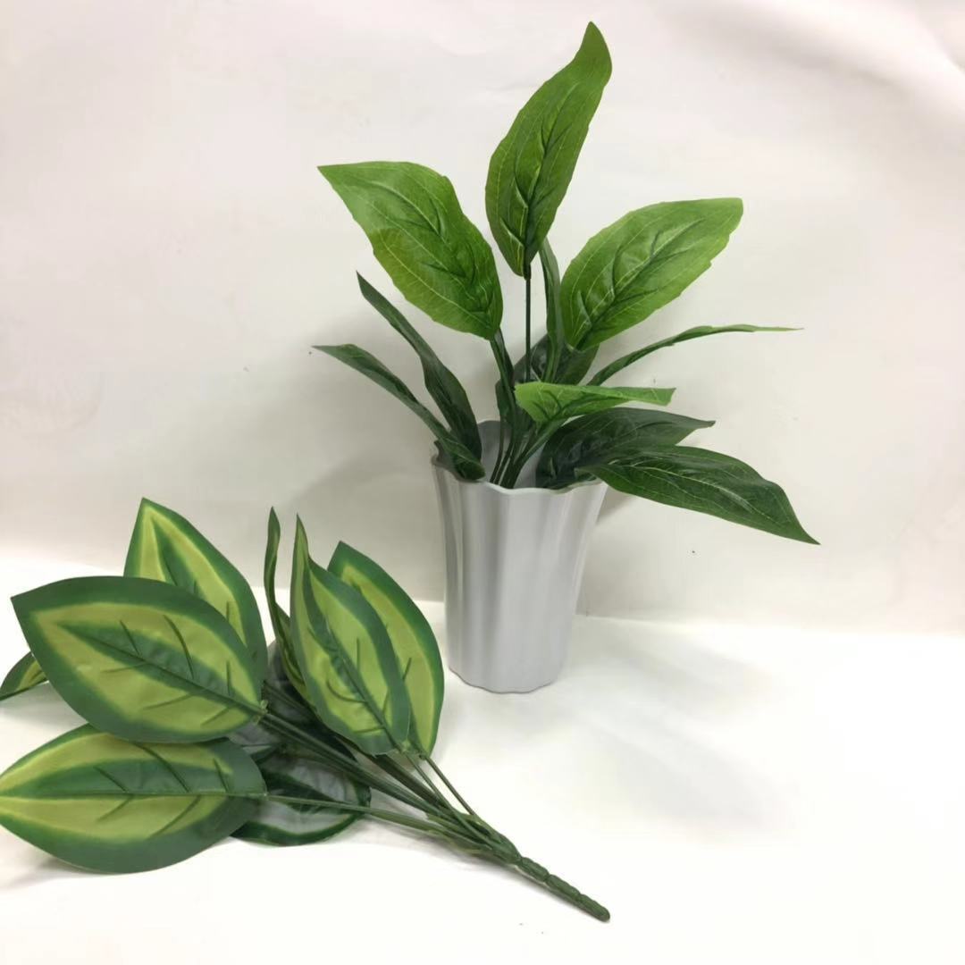 Simulated bird's nest fern, magnolia leaf, simulated plant wall accessories, DIW small bonsai, green plants, hand-felt leaves, Brazilian wood Specification image